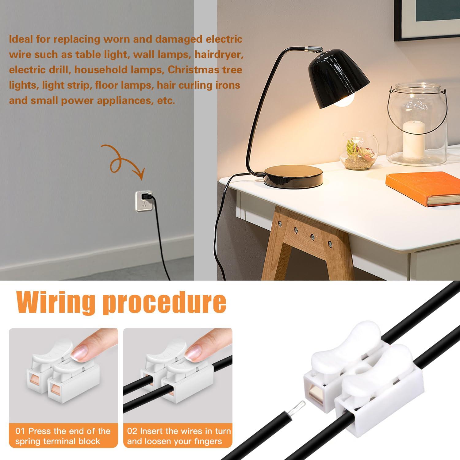 8 ft. Replacement Cord Set with Polarized Plug on 1-End, Black