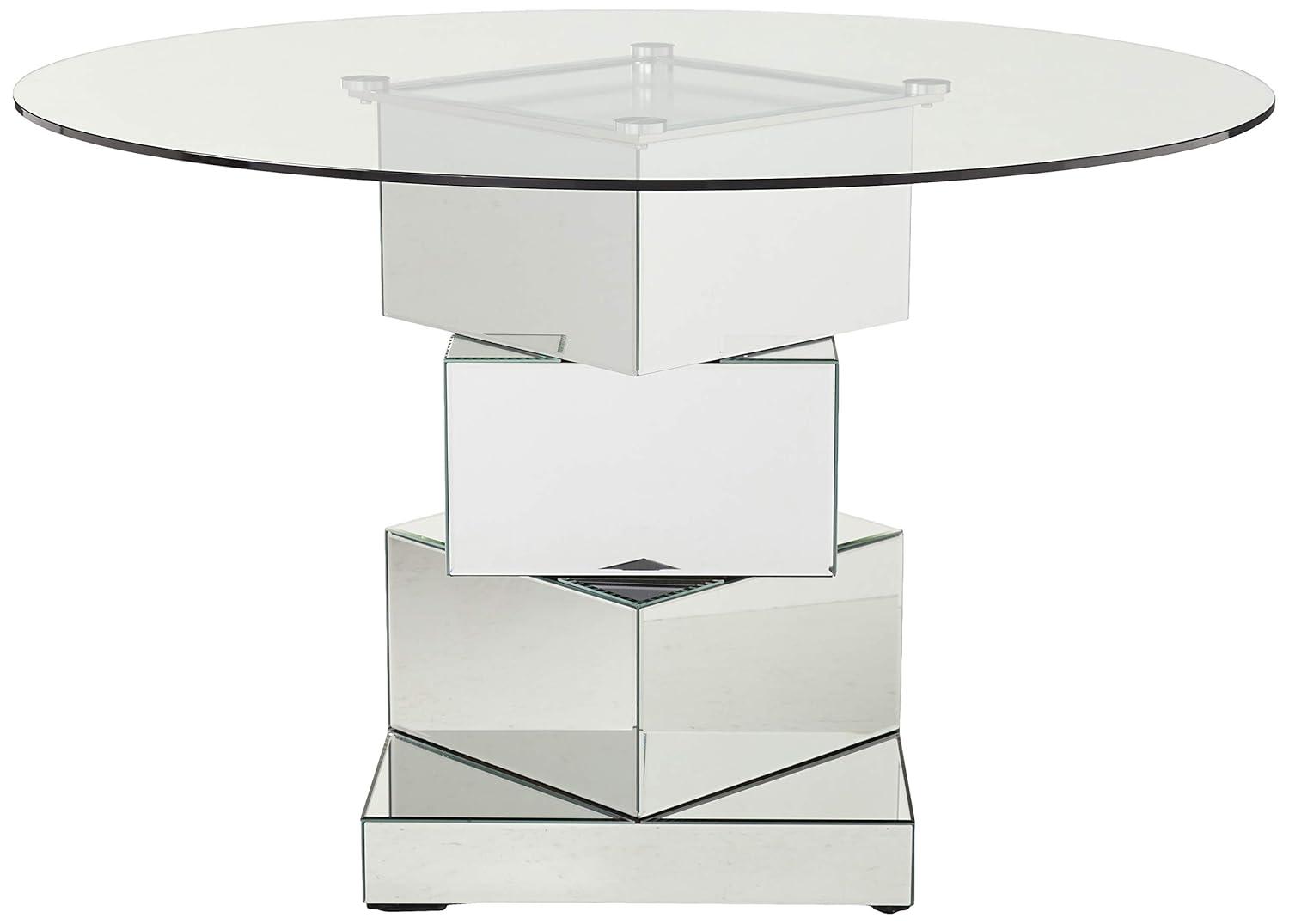 Homestock Asian Aesthetics Chrome Dining Table