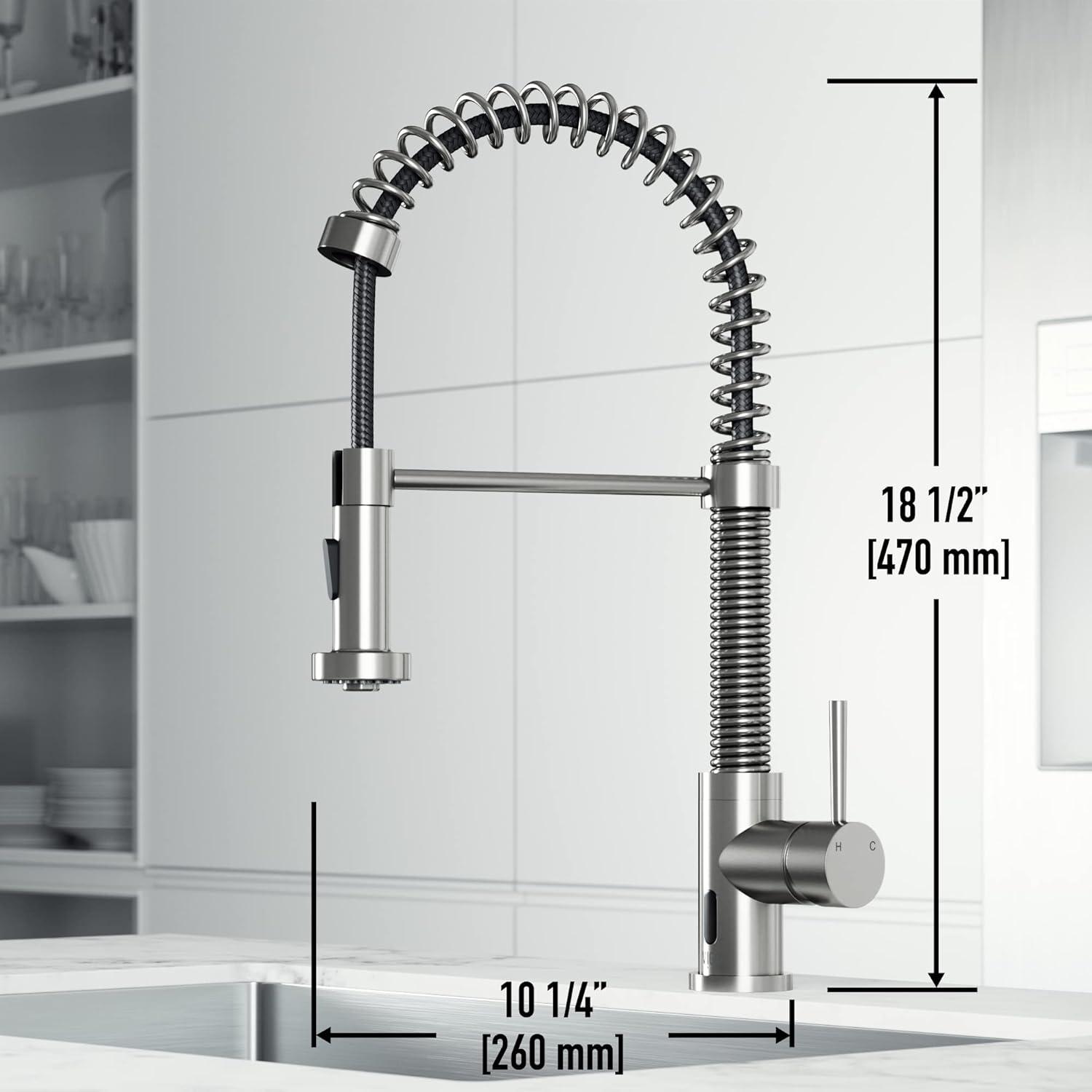 Edison 19" H 1-handle Pull-Down 2-Function Sprayer Touchless Kitchen Faucet