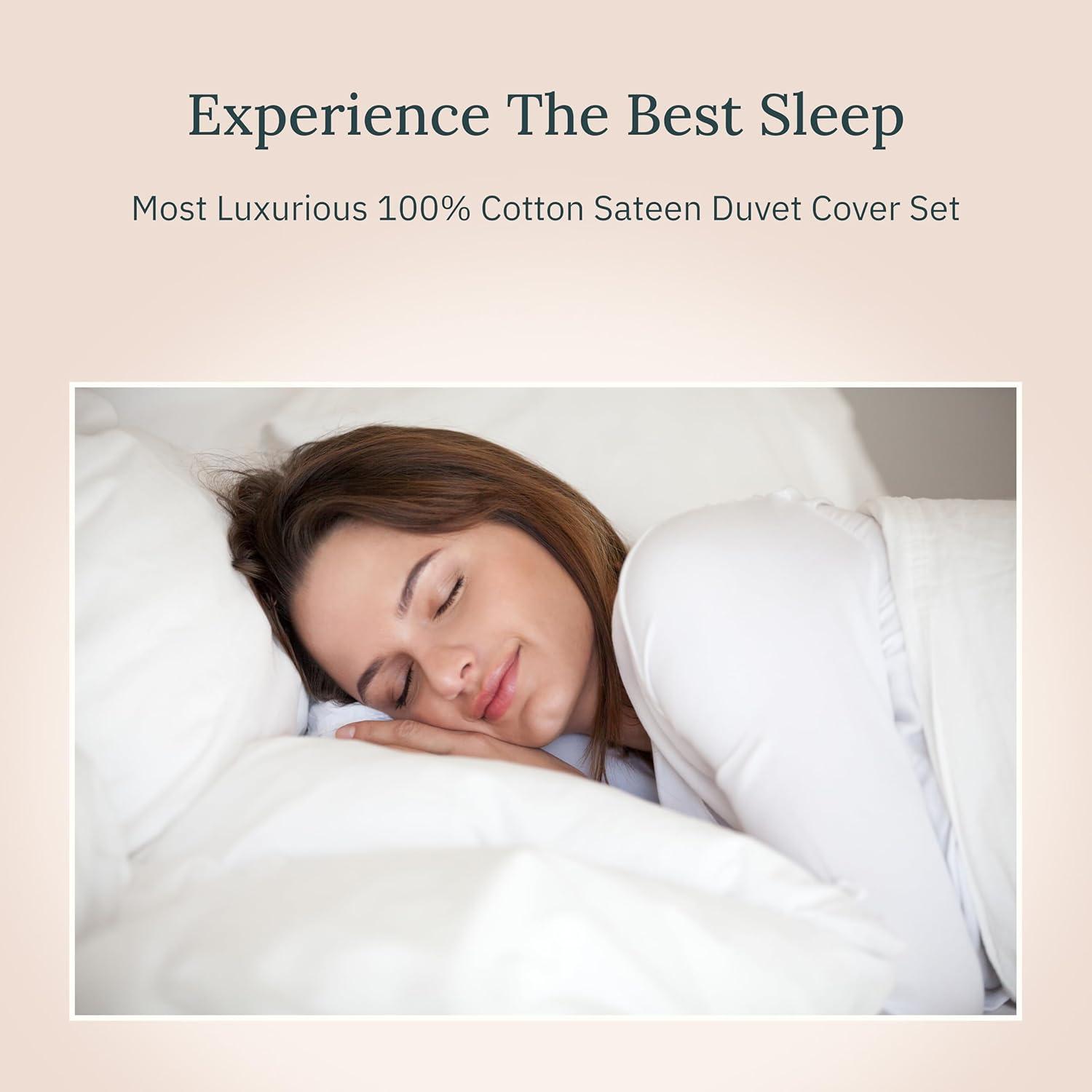 Dark Gray Duvet Cover Full / Queen - 400 Thread Count , 100% Pure Cotton Comforter Cover and Two Pillow Shams, with Button Closure and Corner Ties