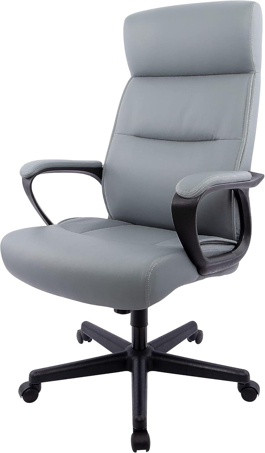 Staples Rutherford Ergonomic Faux Leather Swivel Executive Chair Gray (58677V)