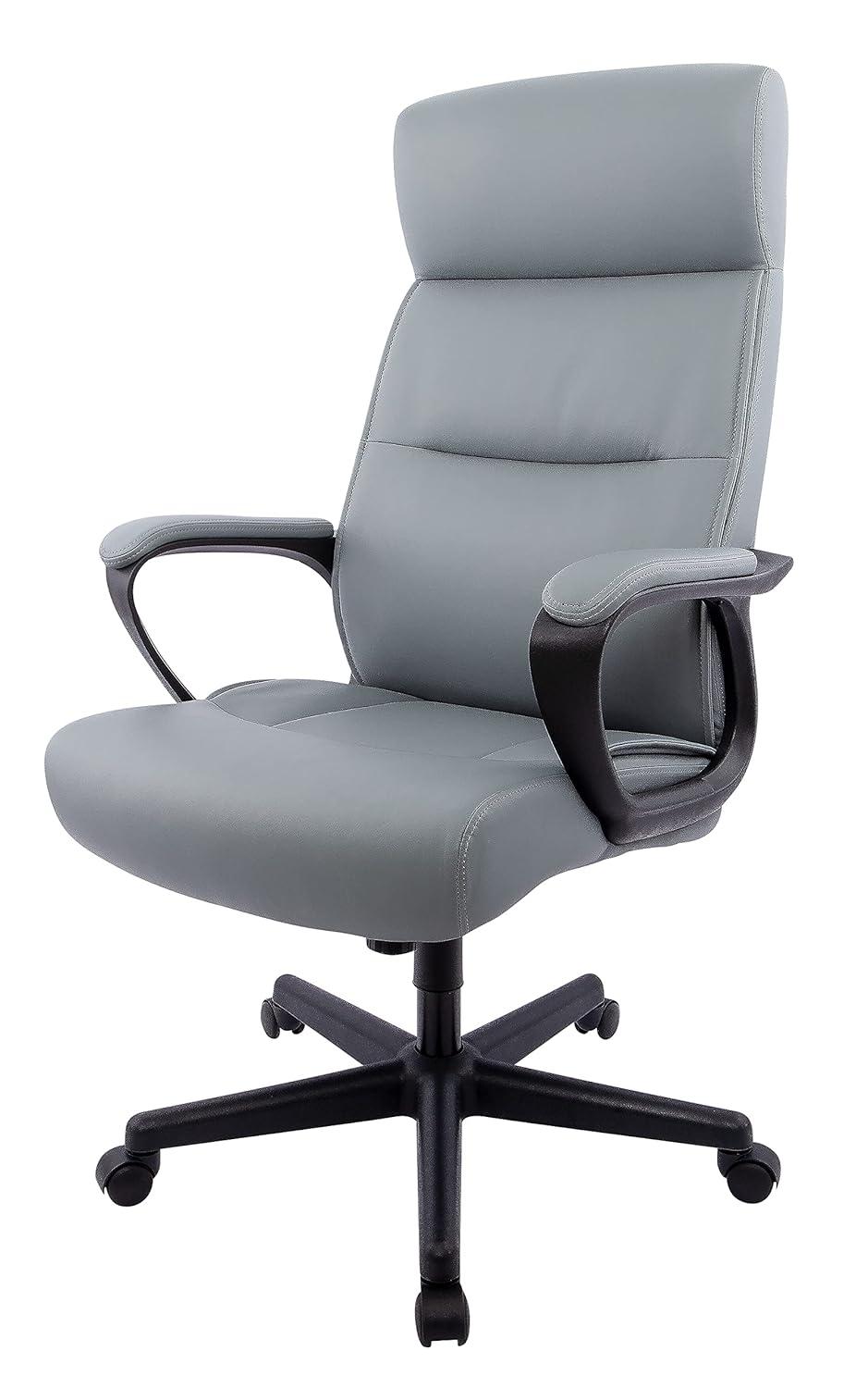 Staples Rutherford Ergonomic Faux Leather Swivel Executive Chair Gray (58677V)