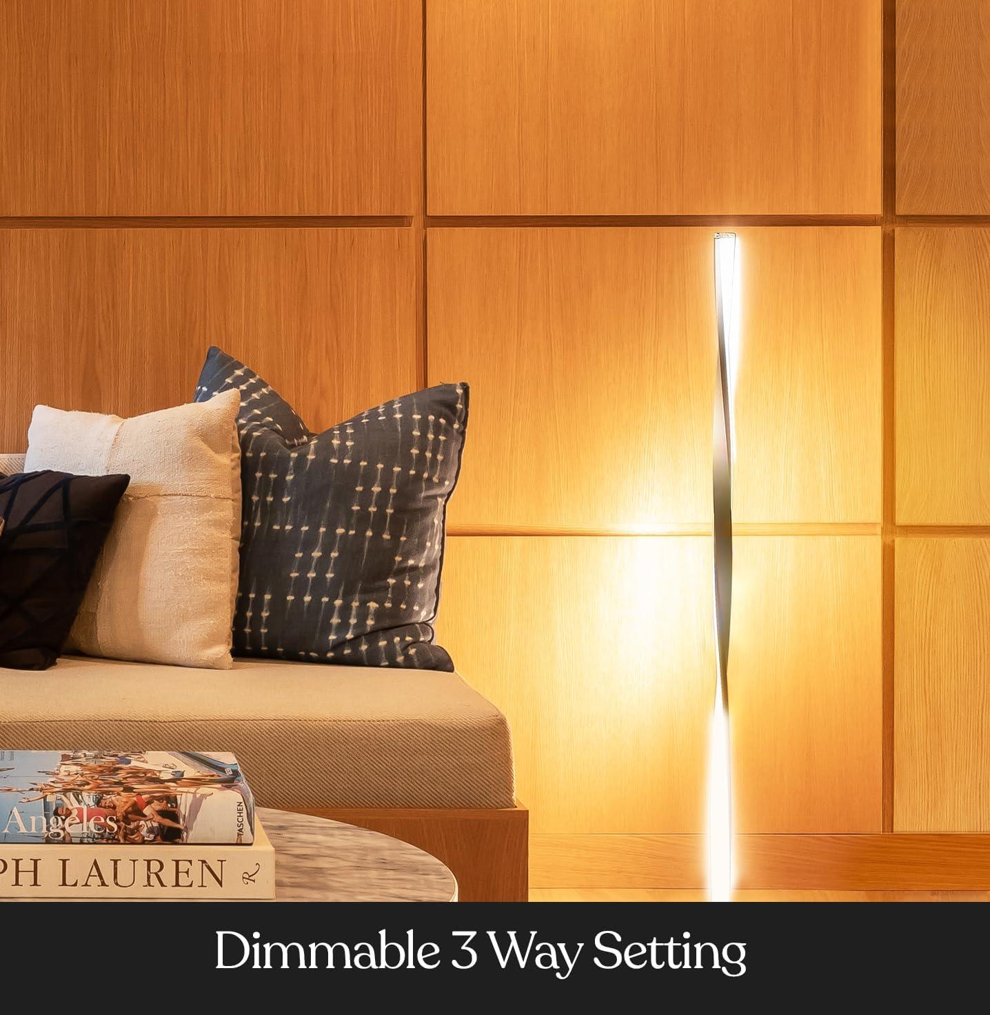 Brightech Helix 48 in. Industrial LED Floor Lamp with Built-In 3-Way Dimmer