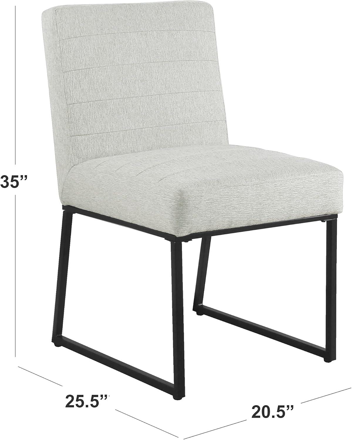 Channeled Metal Dining Chair: HomePop Modern Espresso Legs, Polyester Upholstery, 250lb Capacity