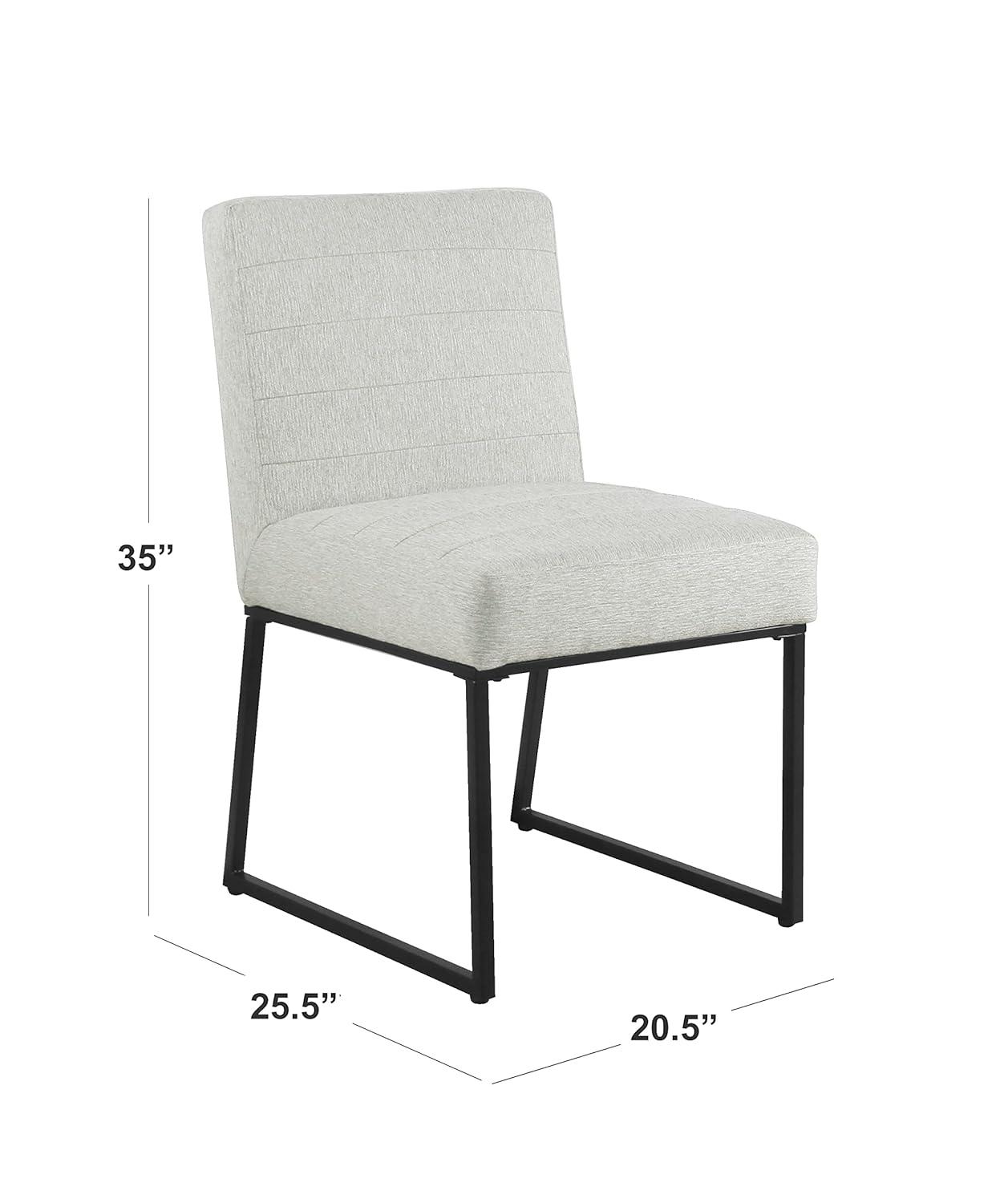 Channeled Metal Dining Chair: HomePop Modern Espresso Legs, Polyester Upholstery, 250lb Capacity