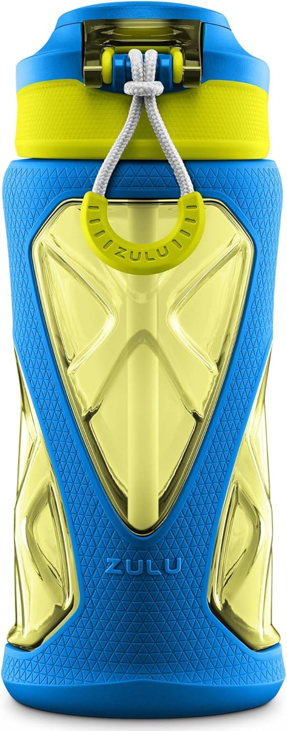 Blue and Yellow BPA-Free Plastic Kids Sports Water Bottle