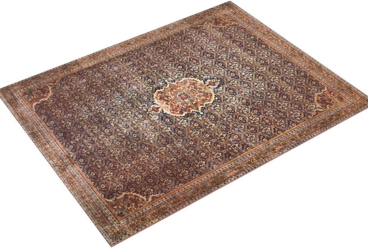 Loloi II Layla Printed Oriental Distressed Cobalt Blue / Spice Area Rug