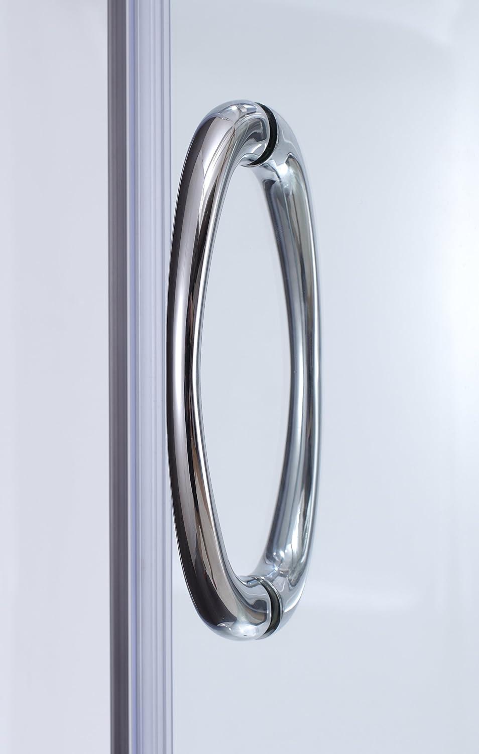 Ove Decors Breeze 36 in x 36 in x 77 in H Curved Corner Shower Kit with Clear Glass, Walls, Base and Chrome Hardware