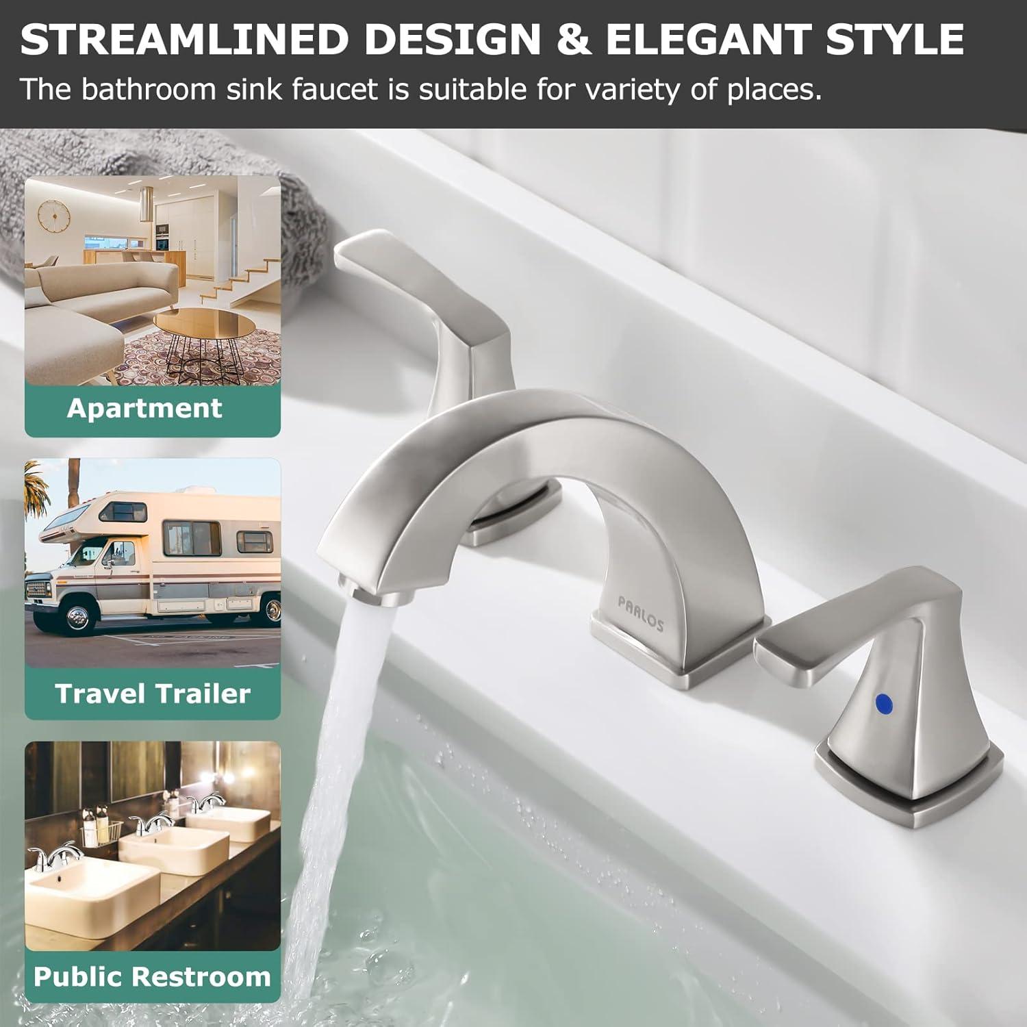 Widespread 2-handle Bathroom Faucet with Drain Assembly