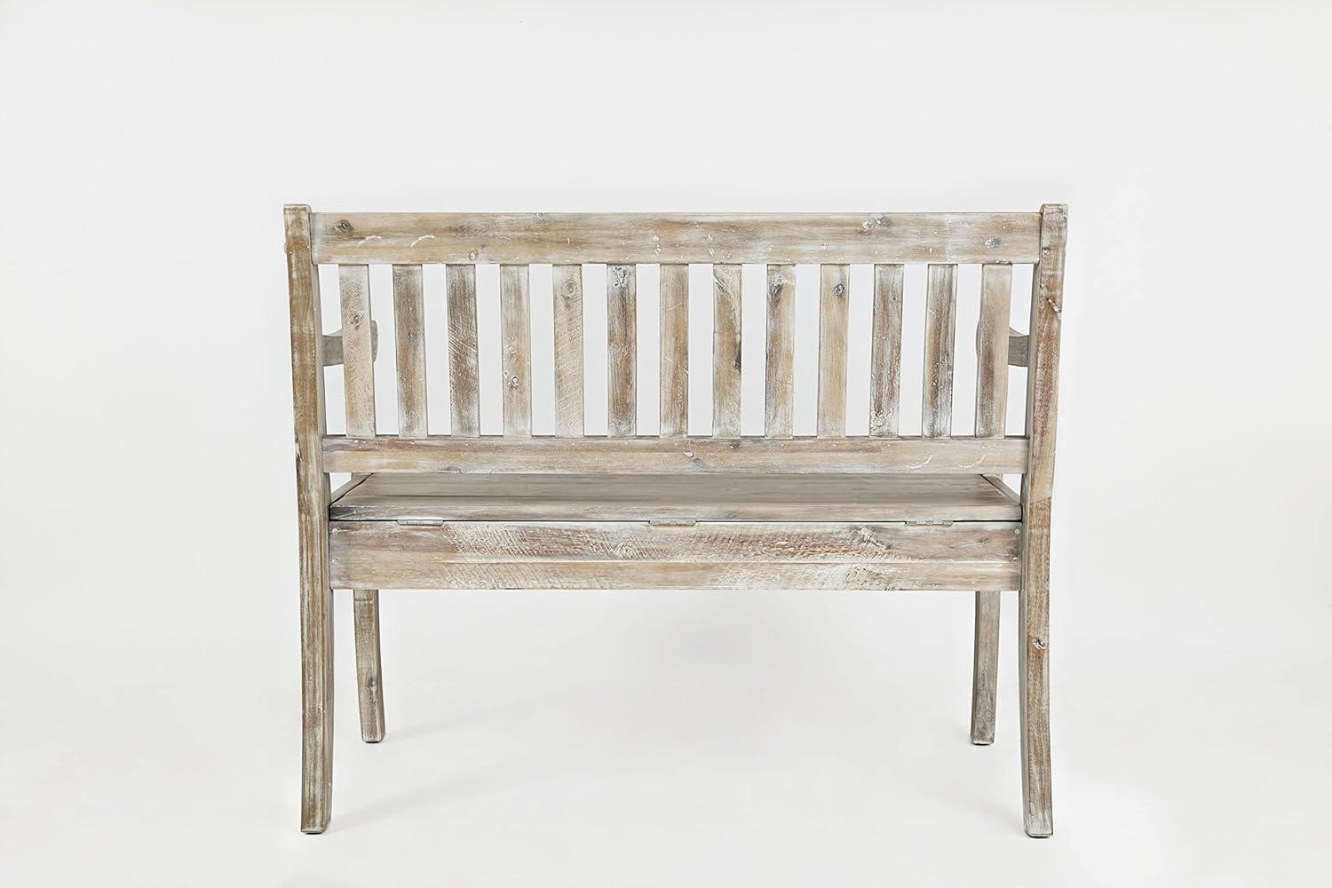 Jofran Artisan's Craft 42" Rustic Farmhouse Distressed Solid Wood Storage Bench