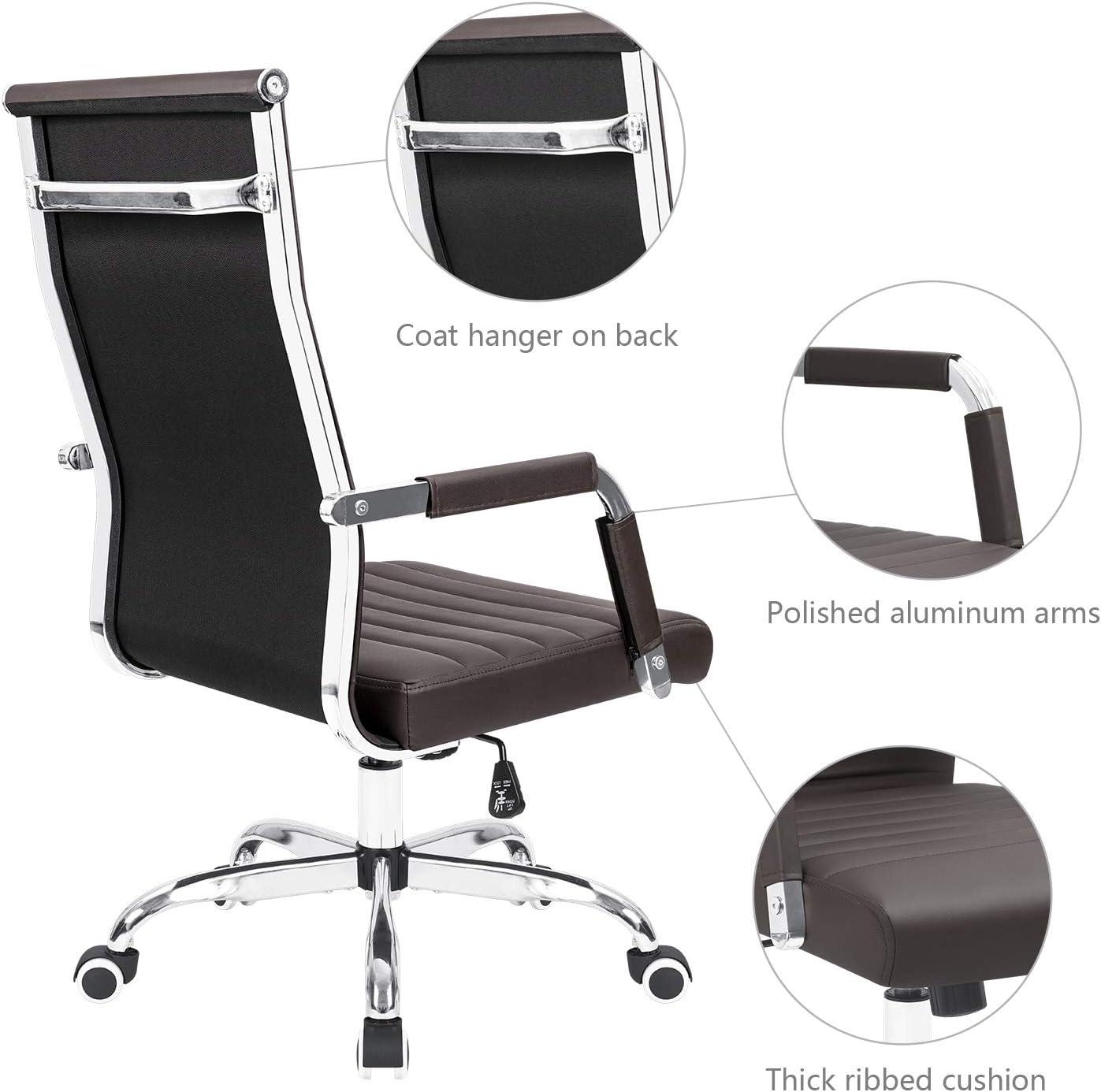LACOO Mid-Back Faux Leather Desk Chair - Gray