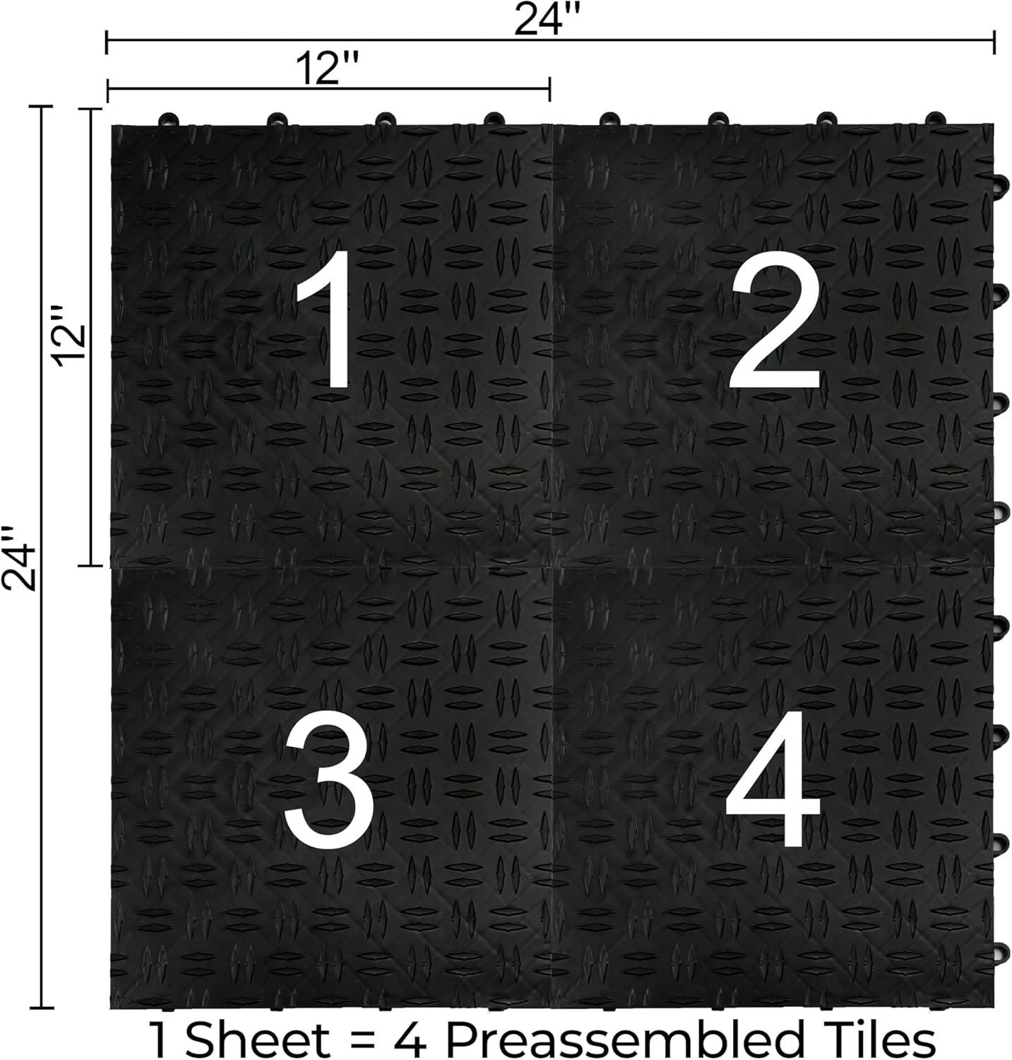 Diamond MotorDeck 12'' W x 12'' L Garage Flooring Tiles in Black