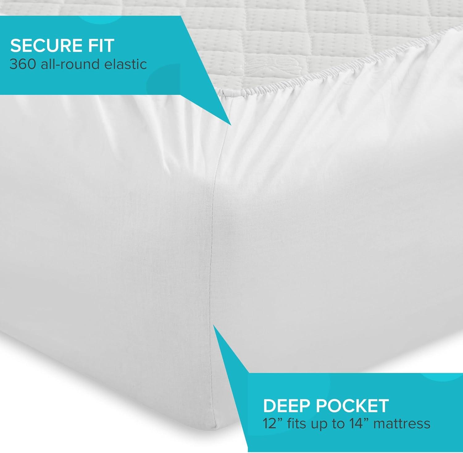Comfort Spaces 100% Cotton Sheet Set Breathable, Lightweight, Soft with 12" Elastic Pocket Fits up to 14" Mattress, All Season Cozy Bedding, Matching Pillow Case, Twin XL White 3 Piece
