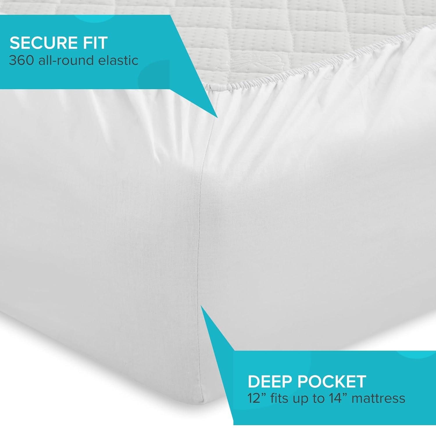 Comfort Spaces 100% Cotton Sheet Set Breathable, Lightweight, Soft with 12" Elastic Pocket Fits up to 14" Mattress, All Season Cozy Bedding, Matching Pillow Case, Twin XL White 3 Piece