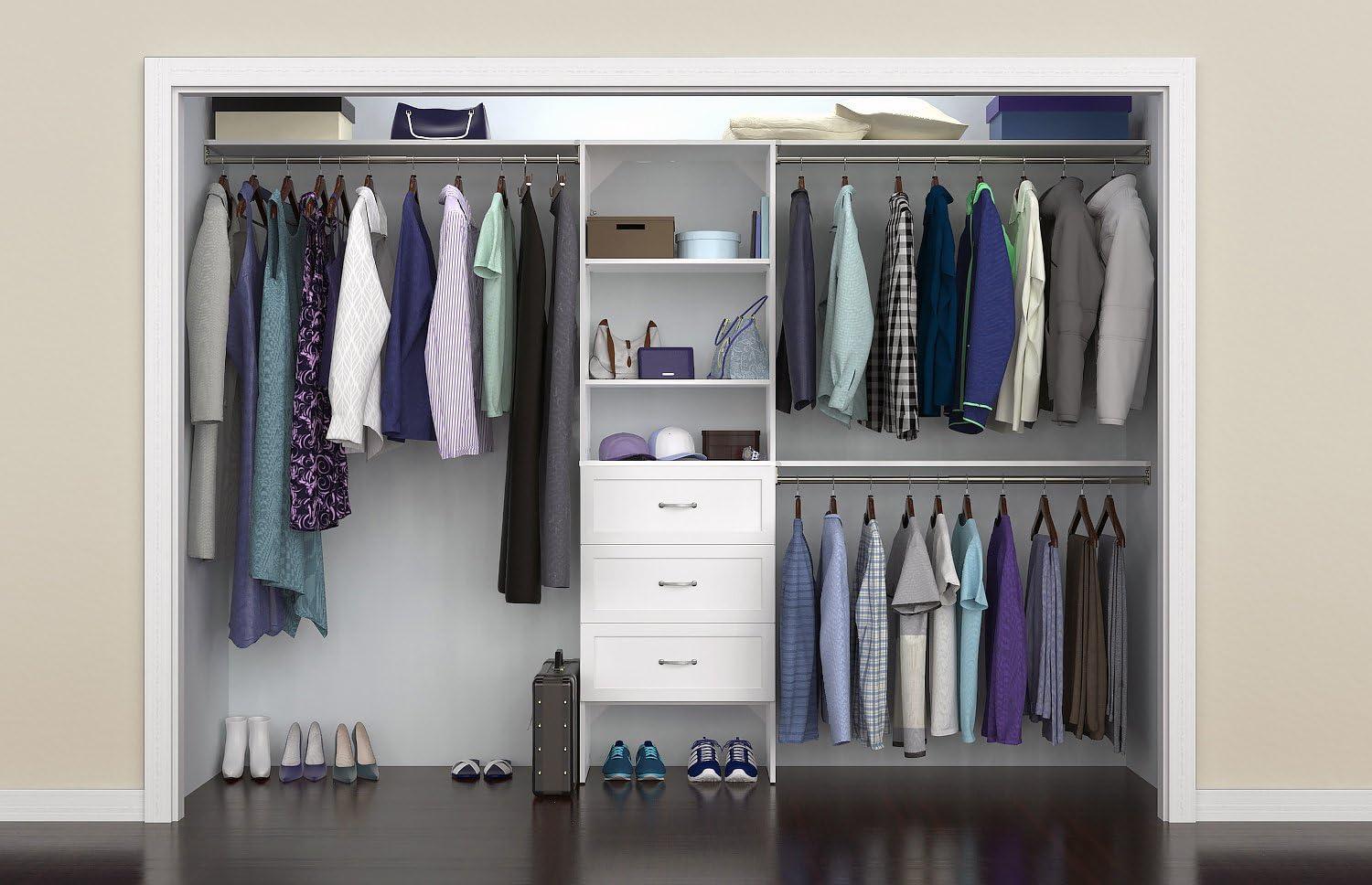 Closetmaid Ss25-Cos3dr Suitesymphony 7 To 10 Foot Wide Closet System Kit - White