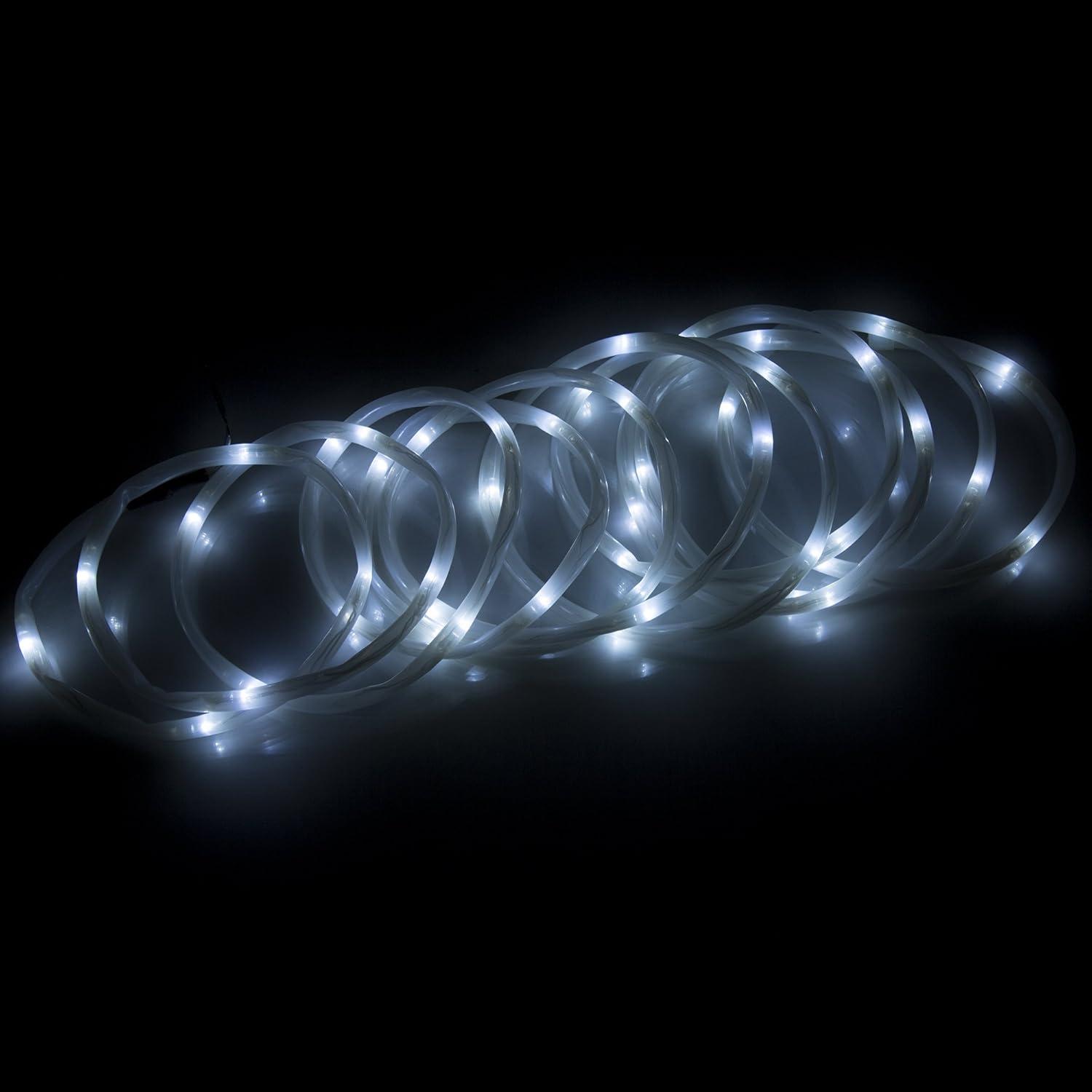 Pure Garden 23-Foot Solar-Powered Steady and Flashing LED Rope Lights