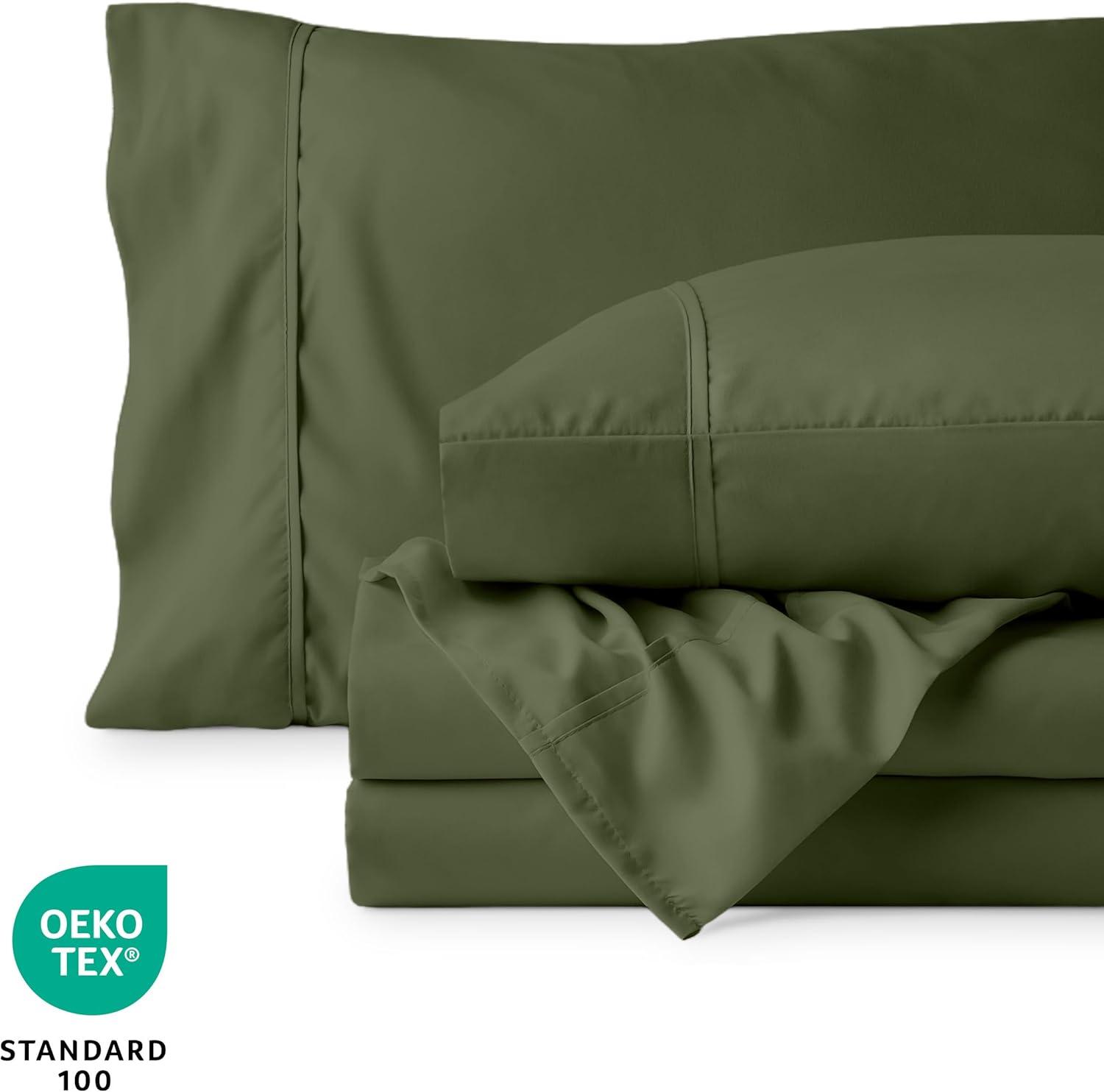 Queen Cypress 22 Inch Extra Deep Pocket Sheet Set, Double Brushed Microfiber Sheets by Bare Home