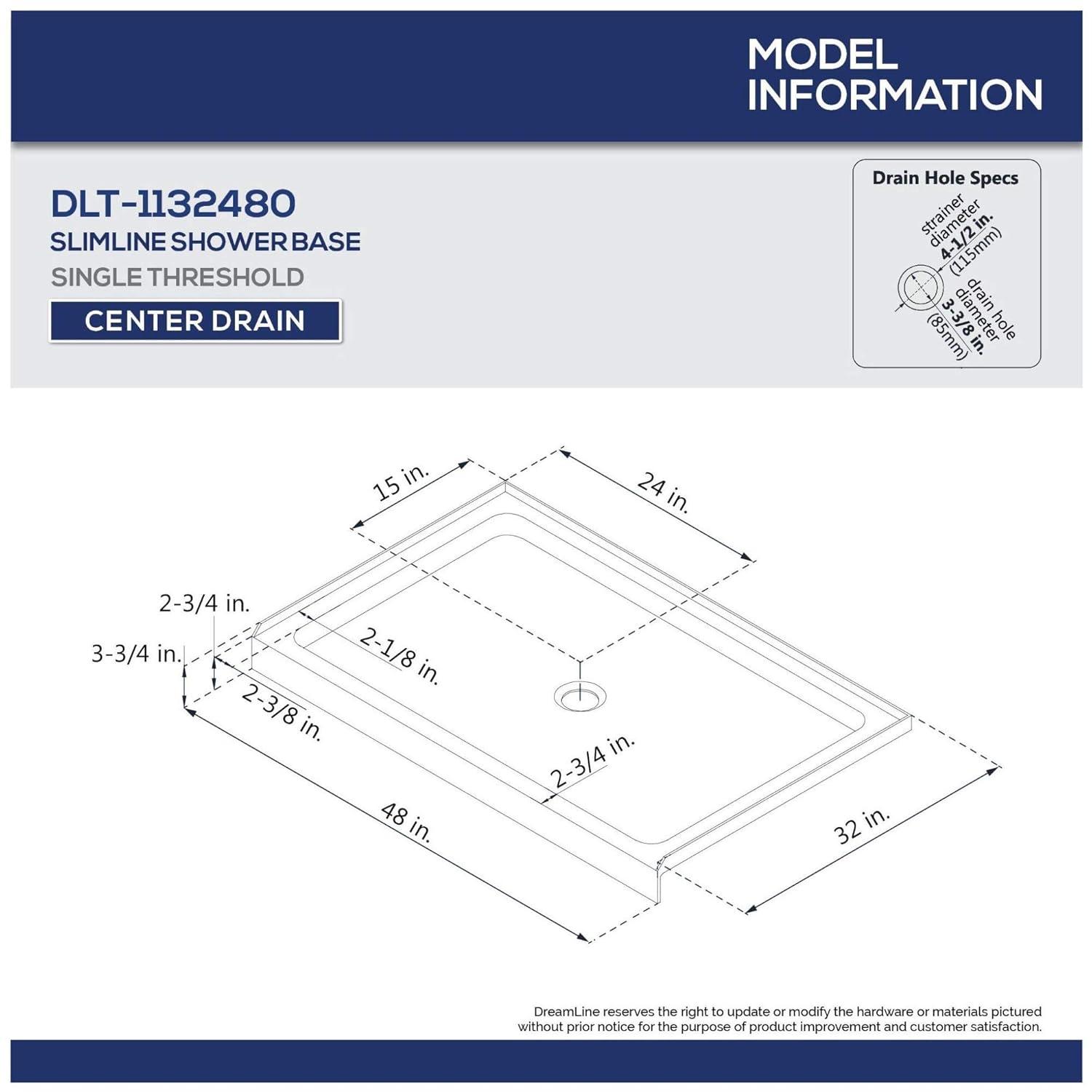 Qwall 48" W x 32" D x 76.75" H Framed Rectangle Shower Stall with Base Included