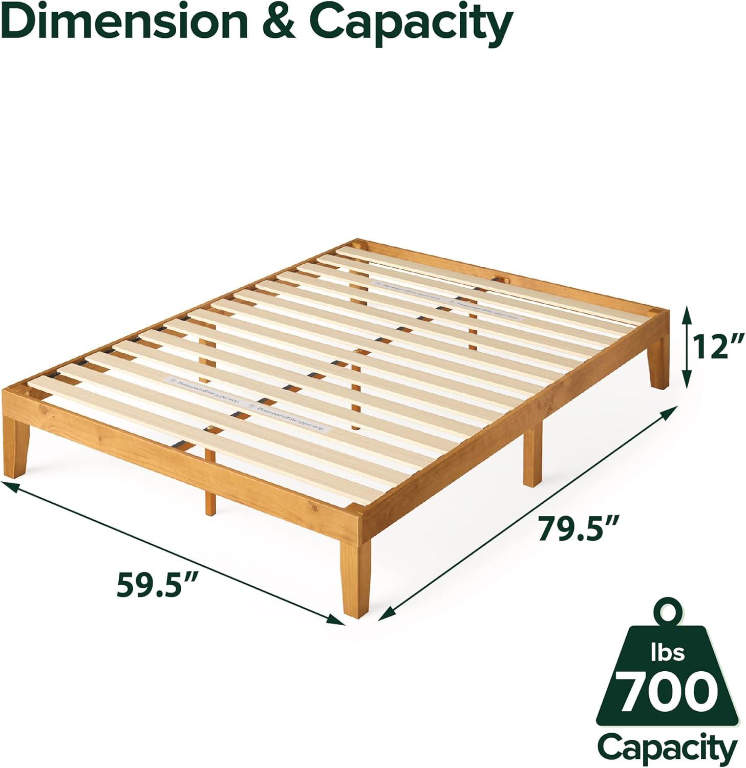 Alexia Standard Wood Platform Bed Frame Natural - Zinus