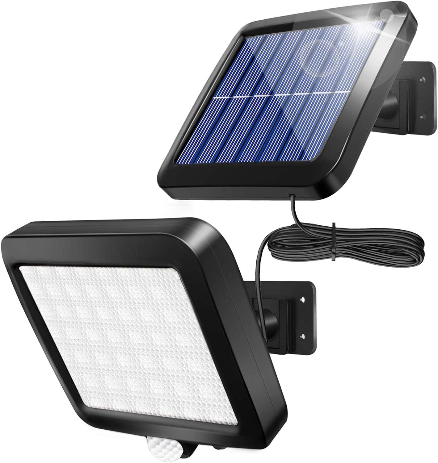 Black Solar LED Motion Sensor Outdoor Wall Light