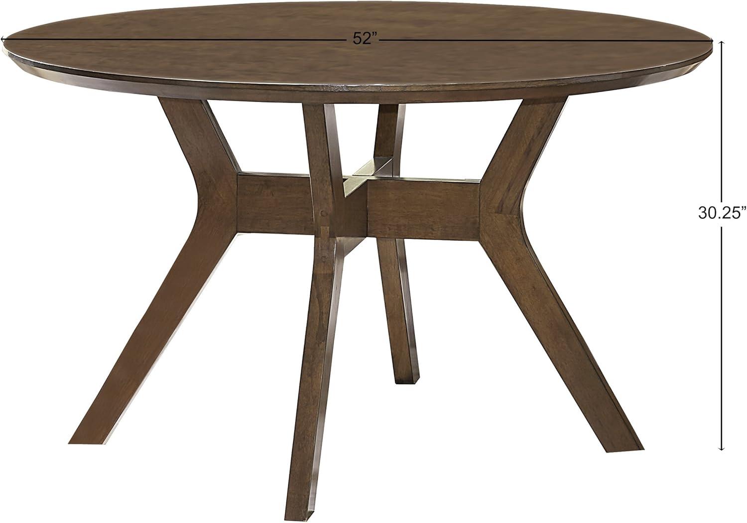 Lexicon Edam Mid-Century Wood Dining Room Round Table in Light Oak