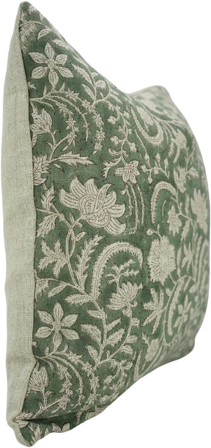 Fabdivine Floral Linen  Pillow Cover for Indoor/Outdoor