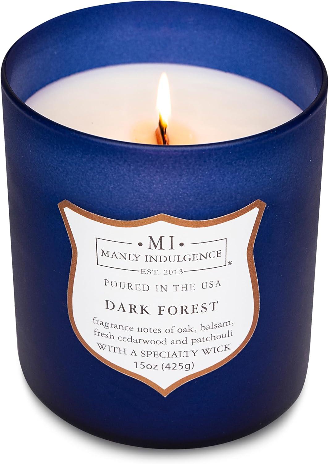 Manly Indulgence Signature Dark Forest Scented Jar Candle, 15 oz, 60h Burn, Woody & Earthy