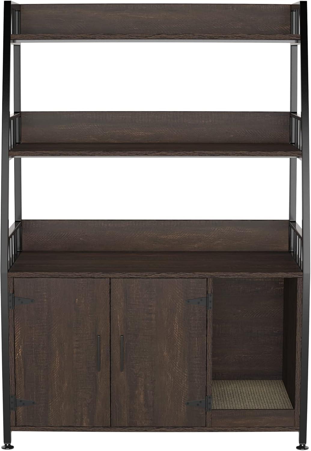 GDLF Large Hidden Cat Litter Box Enclosure Furniture with Shelf  Cat Washroom Storage with Scratch