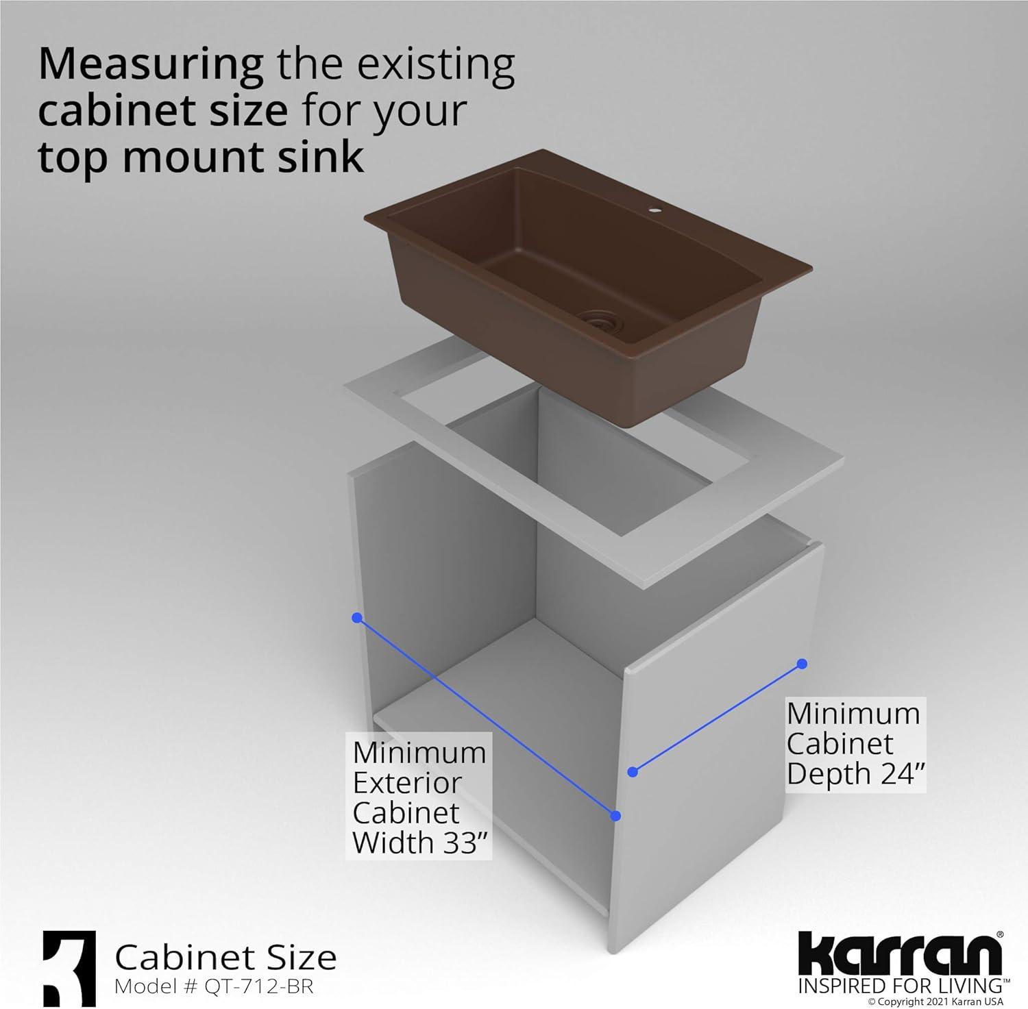 Karran Drop-in Quartz Composite 33'' X 22'' 1-Hole Single Bowl Kitchen Sink