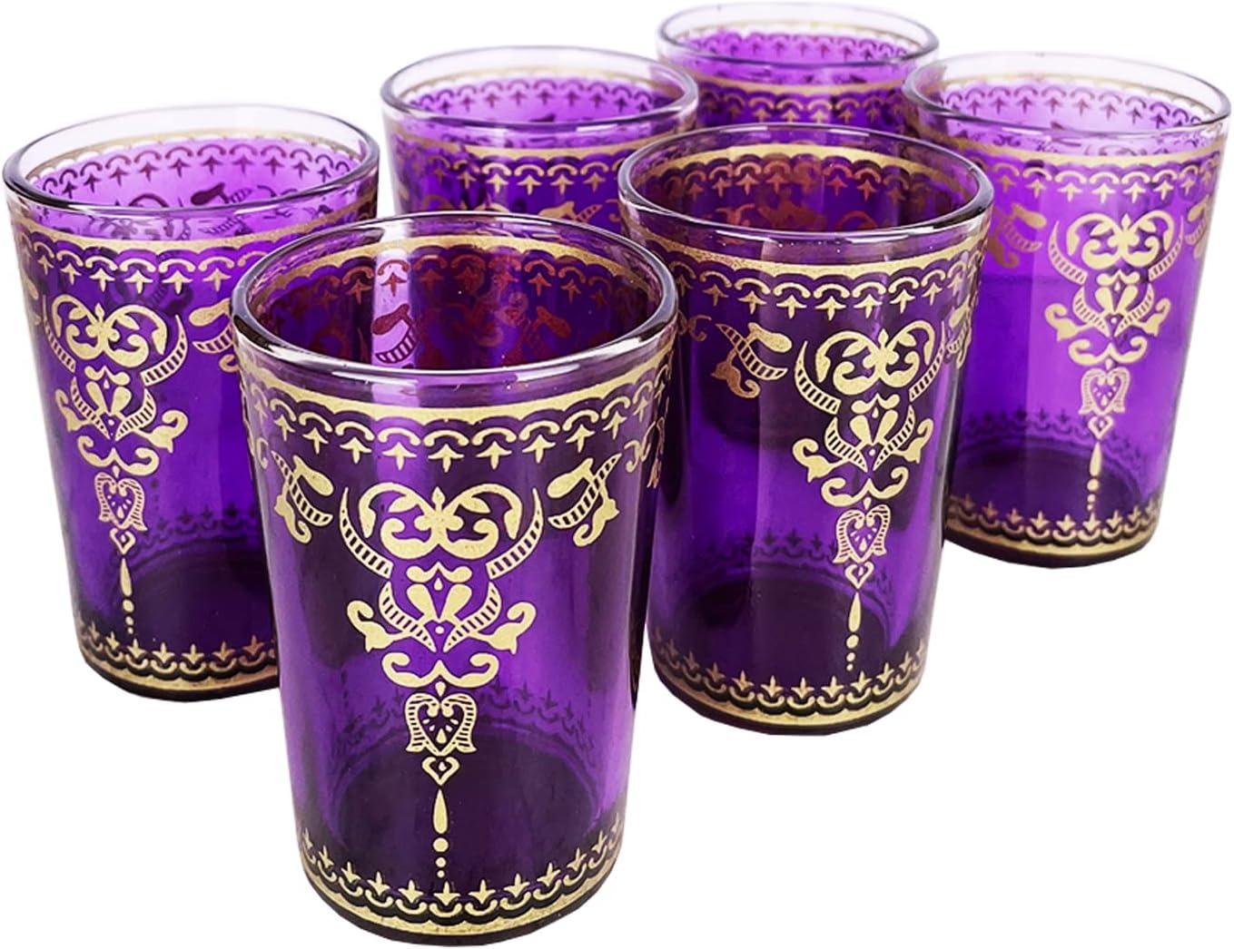 The Wine Savant Moroccan Design Drinking Glasses, Perfect Addition to Home Bar, Unique Style & Decor - 6 pk