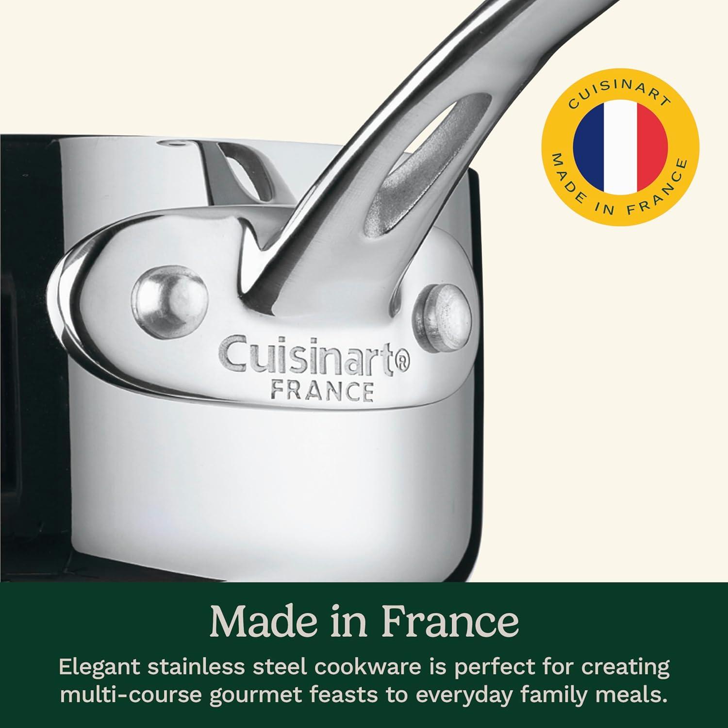 Cuisinart French Classic 13pc Stainless Steel Tri-Ply Cookware Set - FCT-13: Kitchen Pan Set, Gas & Electric Compatible