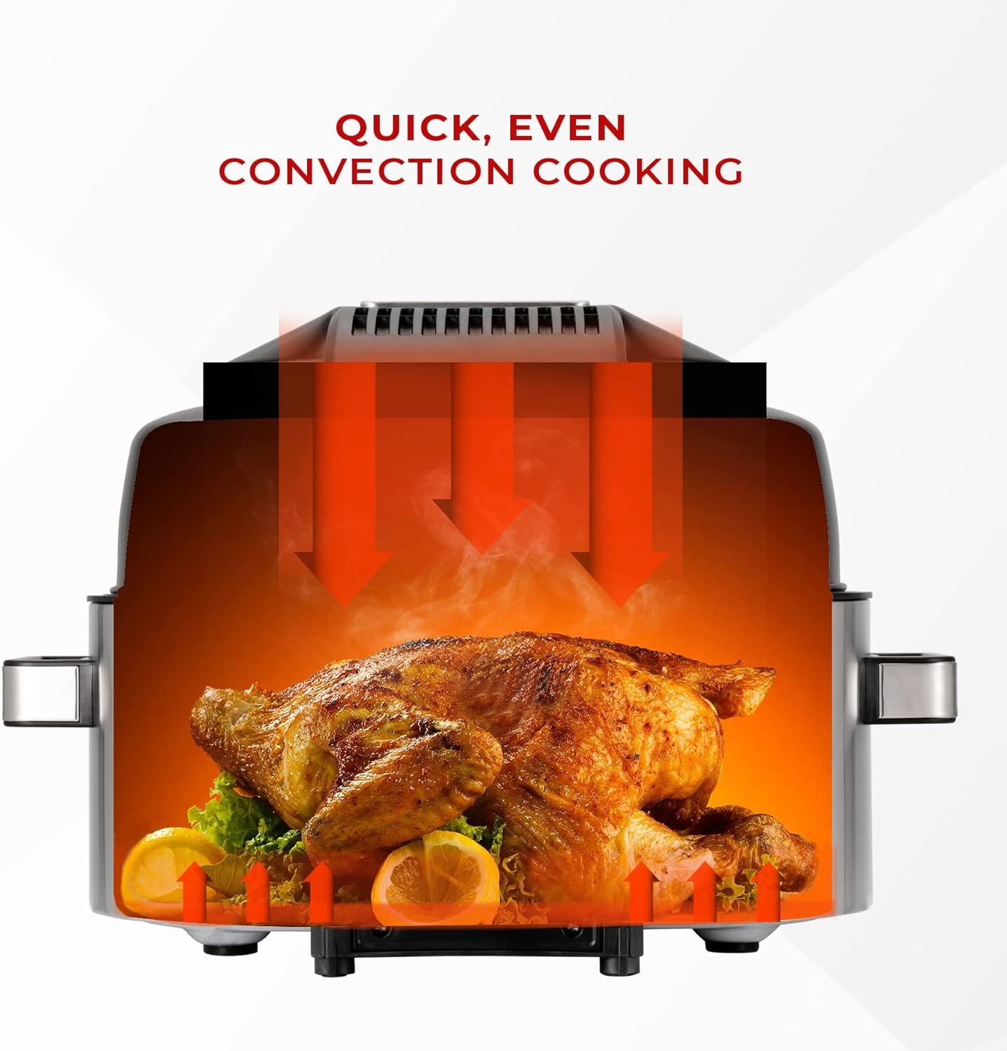 CUCKOO 1660W 6qt Countertop Air Grill and Fryer Toaster Oven Stainless Steel Finish