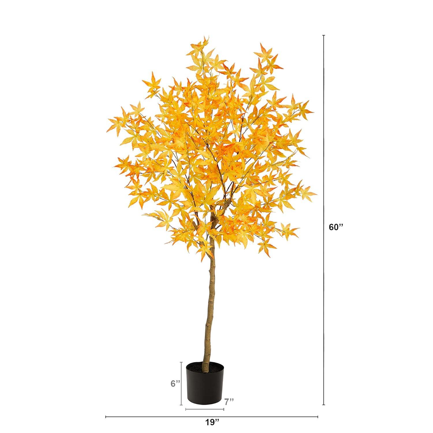 Nearly Natural 5-ft Autumn Maple Artificial Fall Tree
