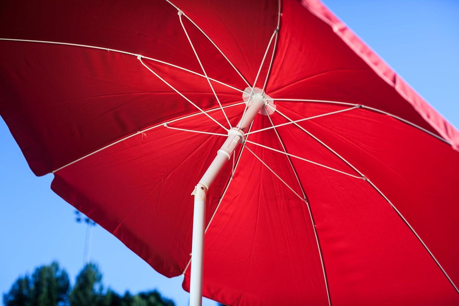 PICNIC TIME Outdoor Canopy Sunshade Beach Umbrella 5.5', Small Patio Umbrella, Beach Chair Umbrella