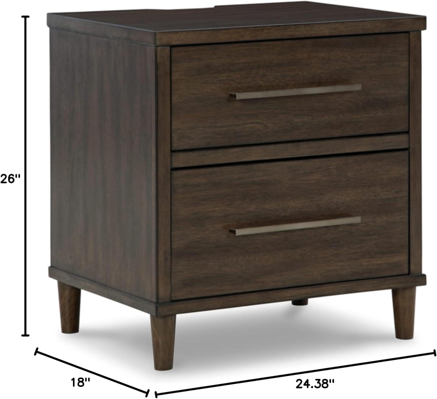 Signature Design by Ashley Contemporary Wittland 2 Drawer Nightstand, Brown