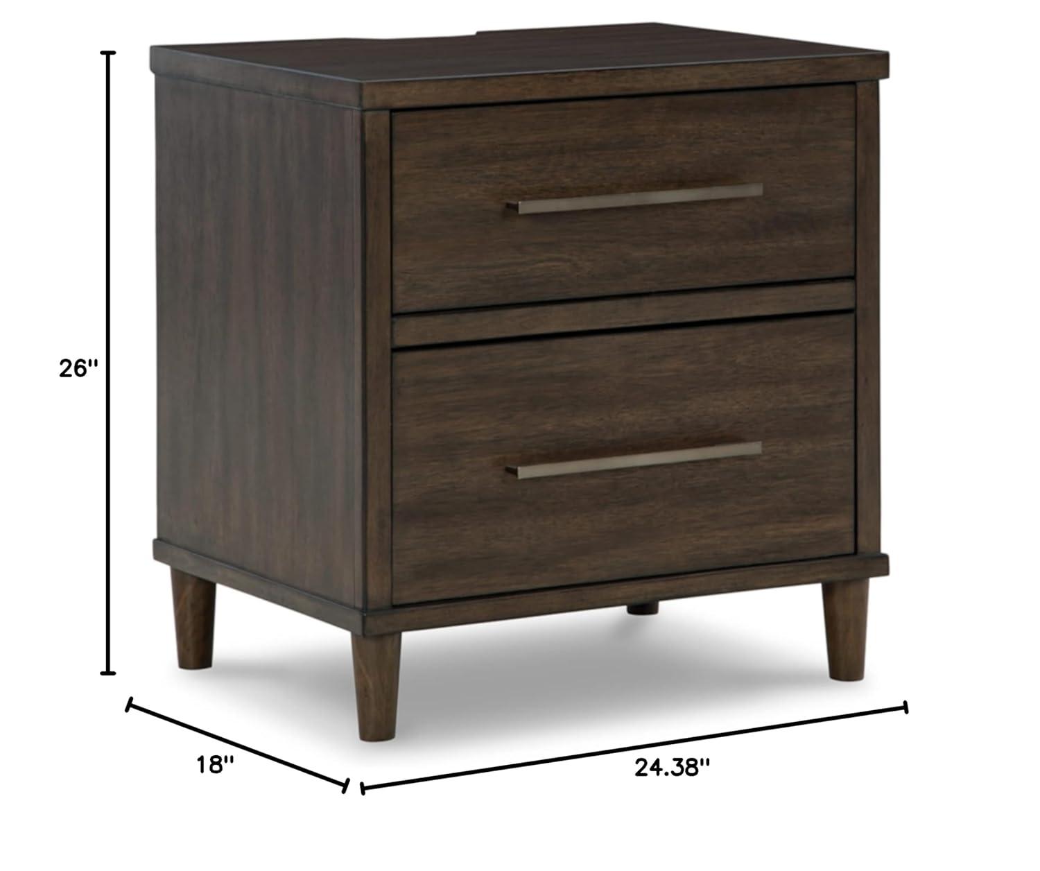 Signature Design by Ashley Contemporary Wittland 2 Drawer Nightstand, Brown