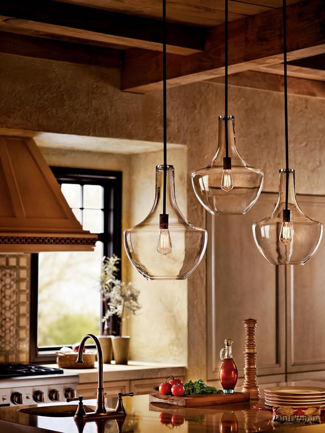 Kichler Everly 19.75" Transitional 1 Light Olde Bronze Pendant Light with Clear Glass