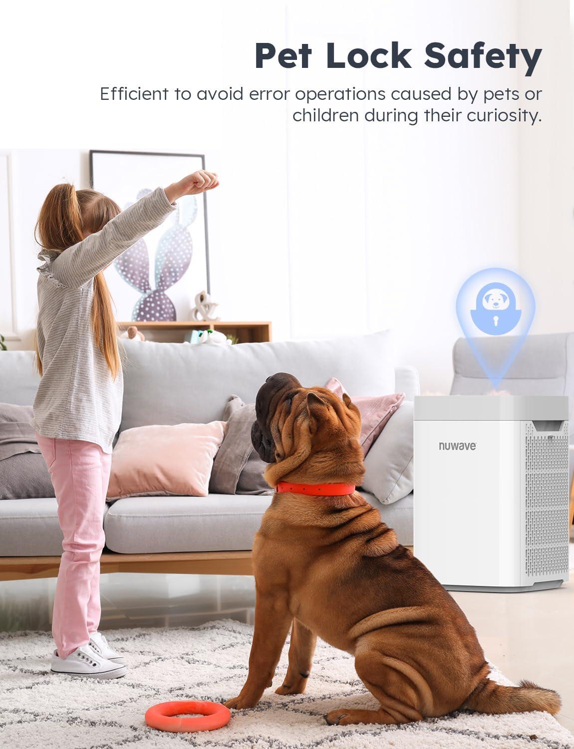 NuWave White and Gray HEPA Air Purifier for Large Rooms