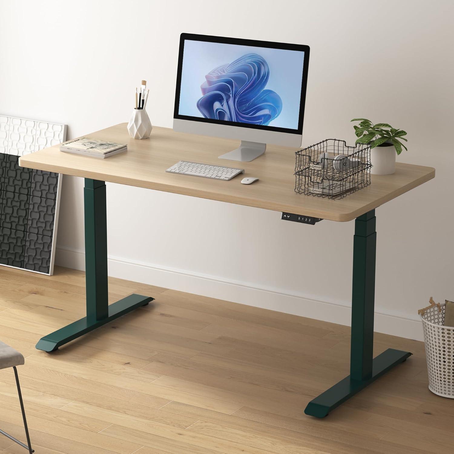 Fromann Dual Motor Electric Standing Desk Frame 3 Tier Legs Height Adjustable Handset with USB A+ C Ports Sit Stand up Desk Base for Home and Office (Black)