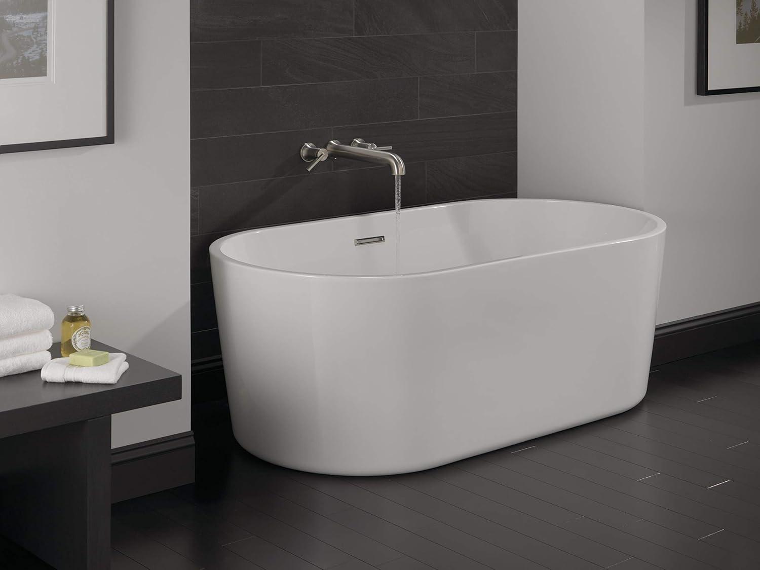 Montour 60-Inch White Acrylic Freestanding Soaking Bathtub