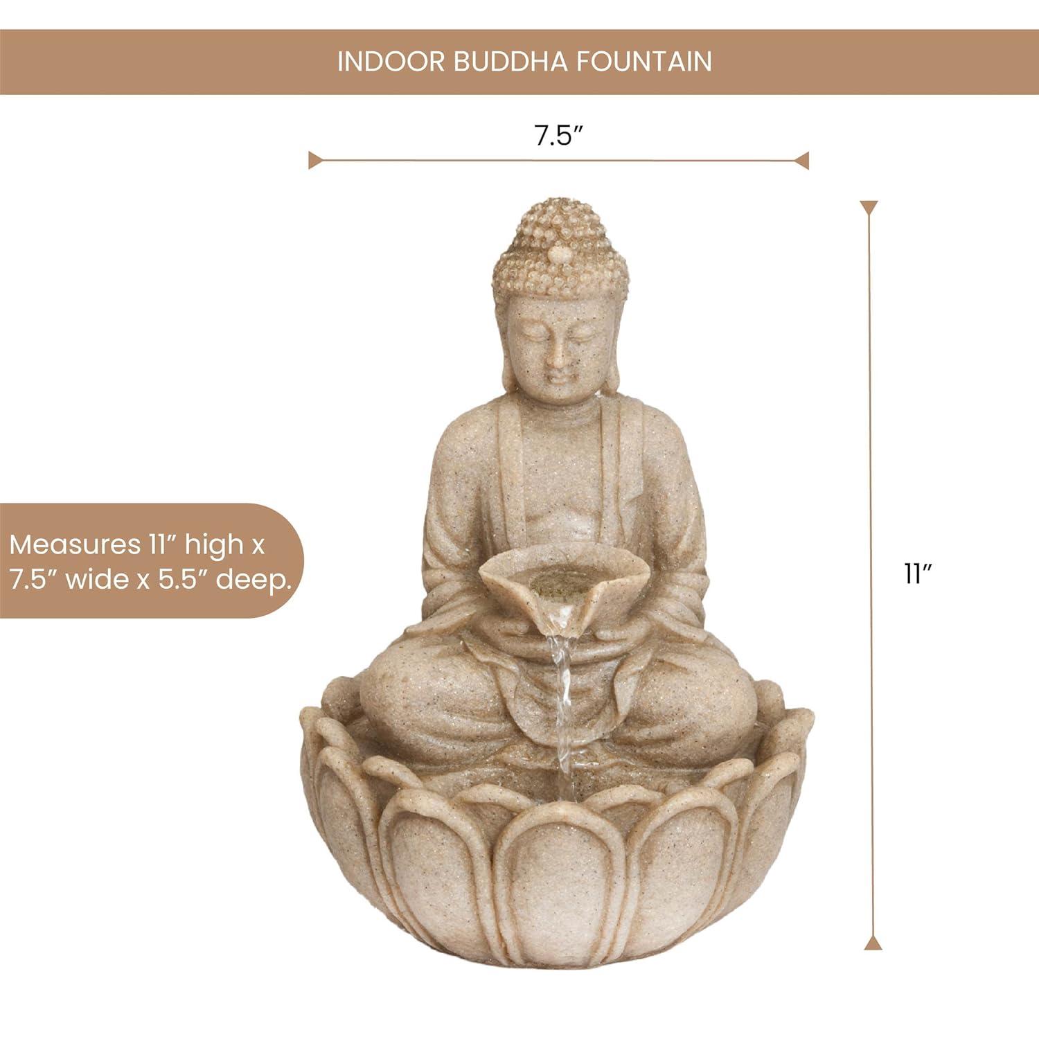Bits And Pieces 28 cm Indoor Serenity Buddha Tabletop Water Fountain