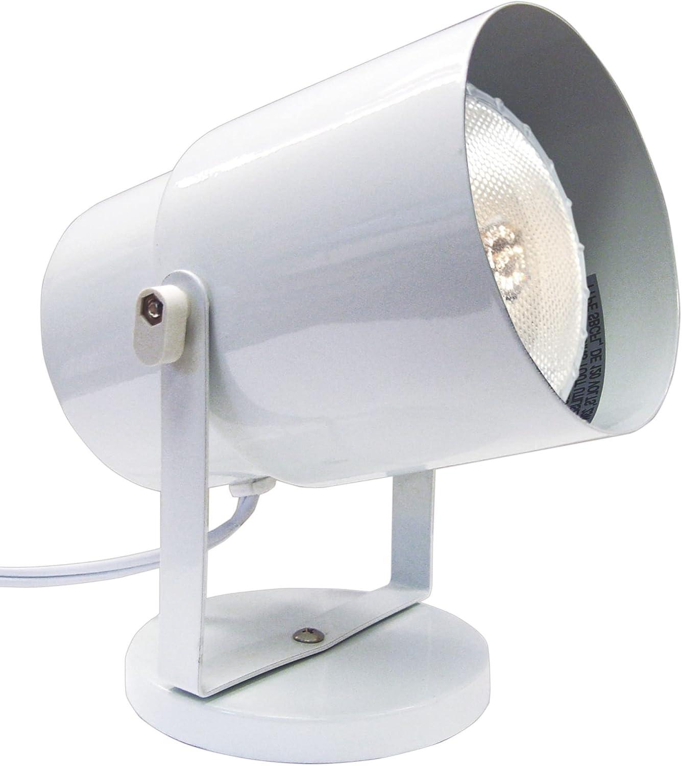 White Adjustable Steel Plug-in Spotlight Lamp