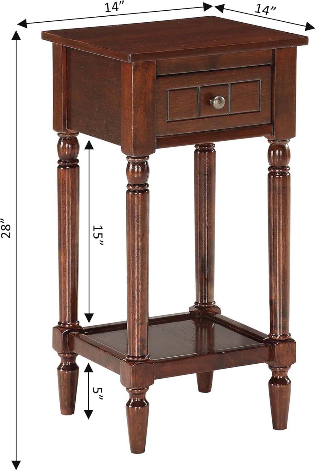 Convenience Concepts French Country Khloe 1 Drawer Accent Table with Shelf, Espresso