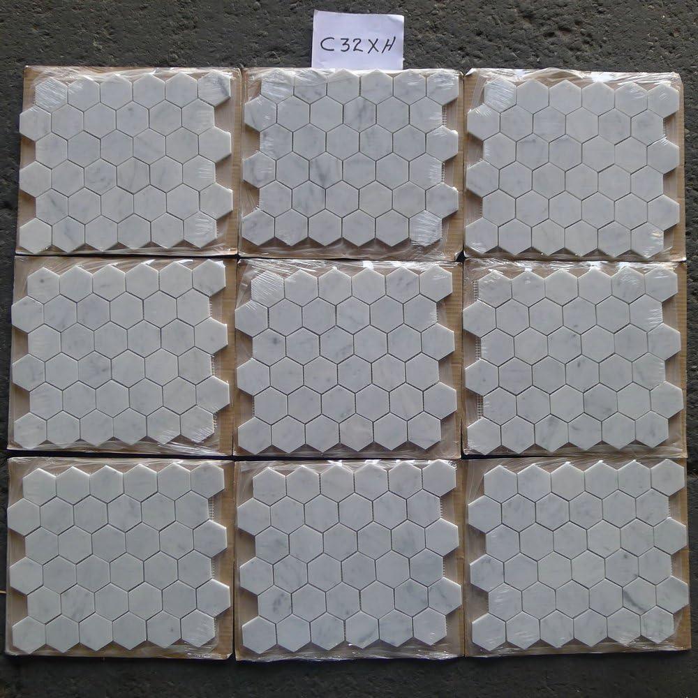 Carrara White Marble Hexagon Mosaic Tile for Kitchen and Bath