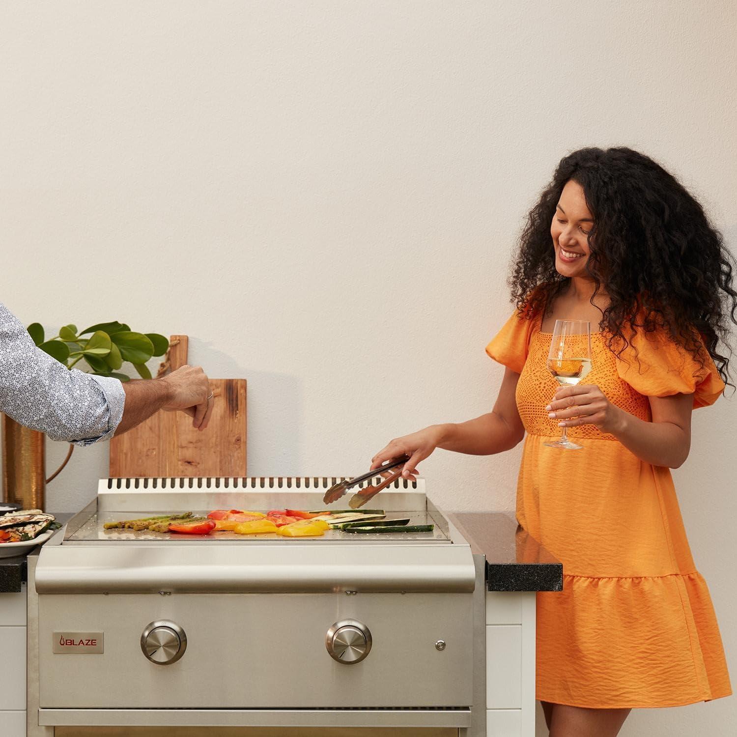 30-Inch Stainless Steel Built-In Gas Griddle with Lid