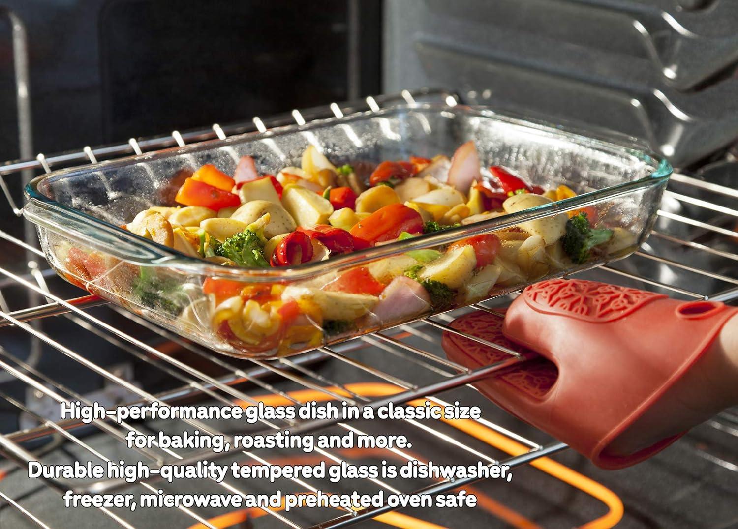 Galashield Chafing Dish Buffet Set Warming Tray with Lid Stainless Steel Buffet Server and Oven Safe Glass (3-Quart)