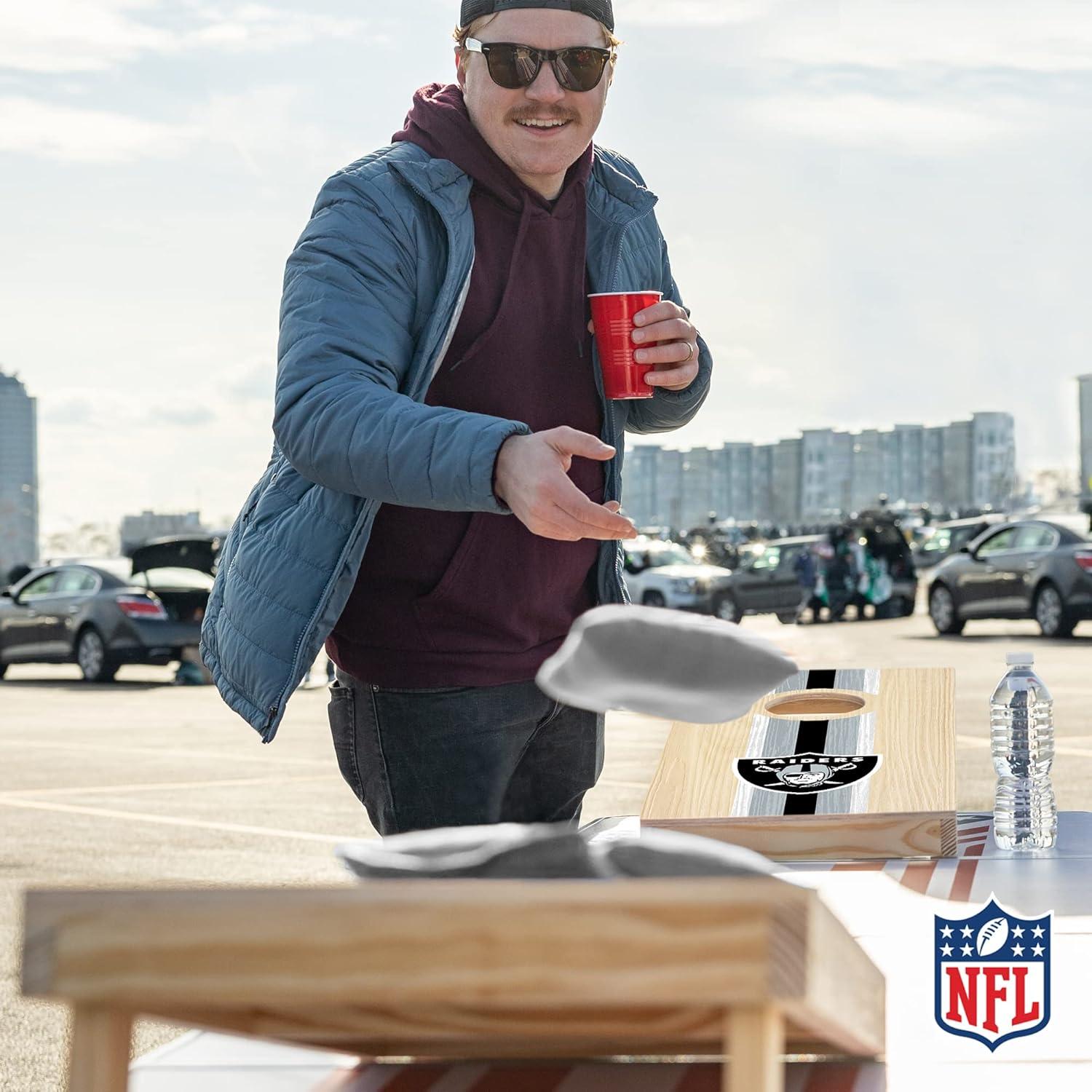 NFL Las Vegas Raiders 1'x2' Wood Cornhole Set