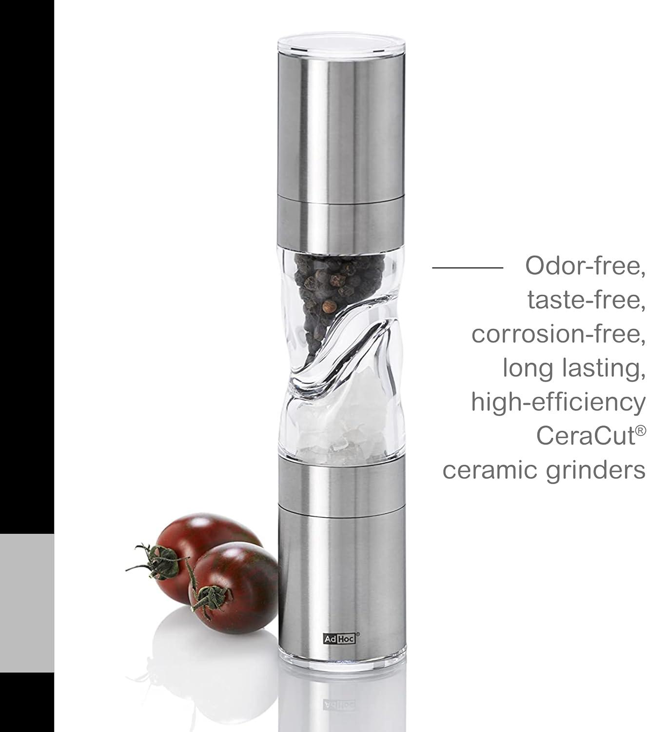 AdHoc Stainless Steel and Acrylic Salt and Pepper Grinder