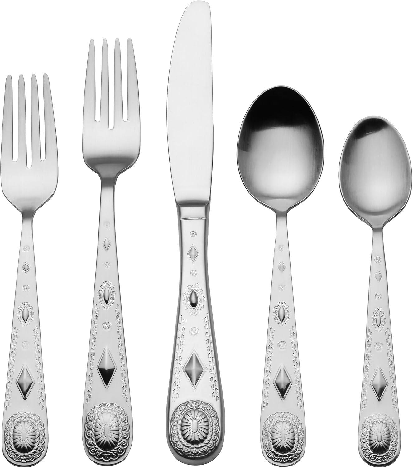 Wallace Taos 45-Piece 18/10 Stainless Steel Flatware Set, Service for 8