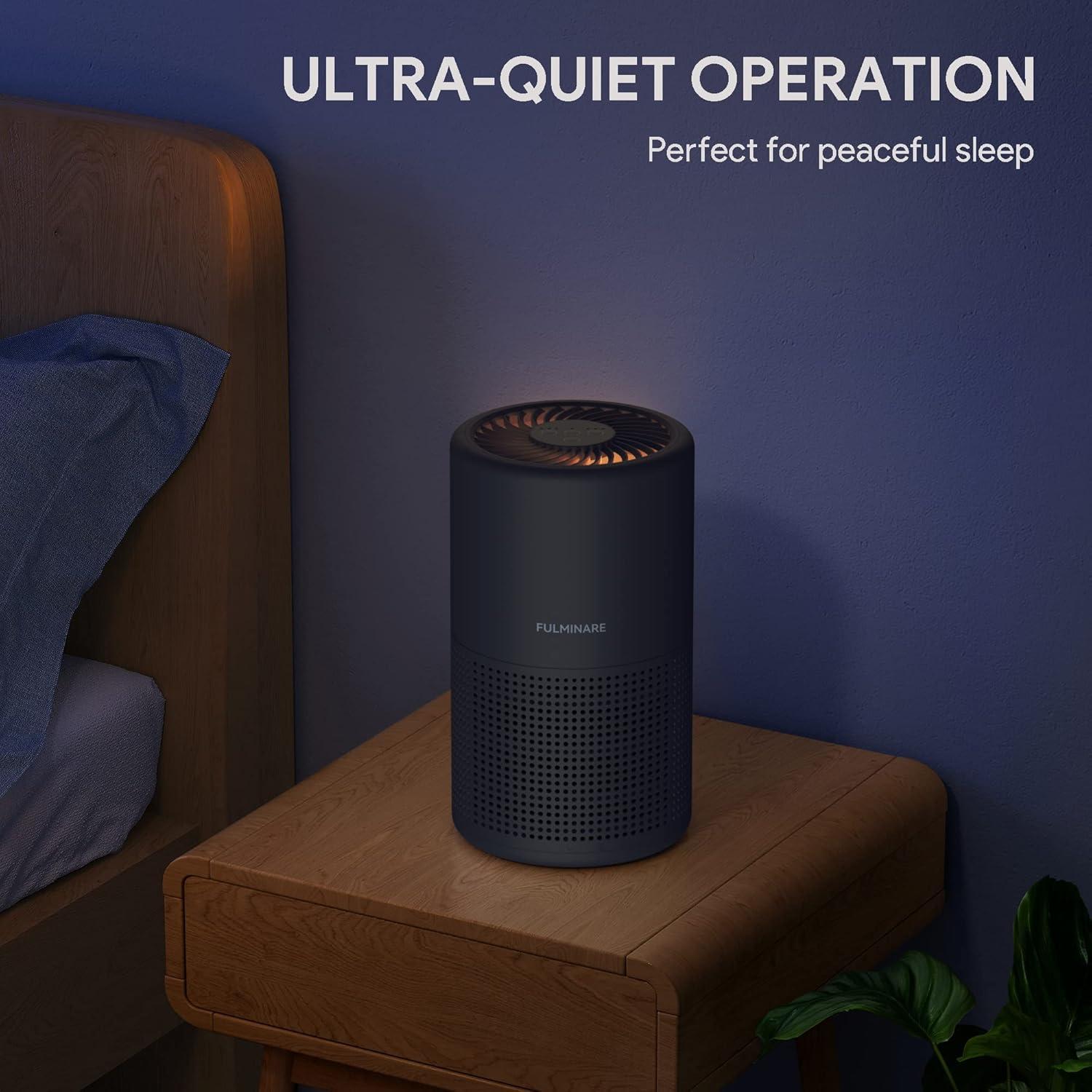 Air Purifiers for Bedroom, FULMINARE H13 True HEPA Air Filter, Quiet Air Cleaner With Night Light,Portable Small Air Purifier for Home, Office, Living Room